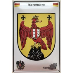 Österreich Burgenland Wappen - Blechschild 30 x 20 cm