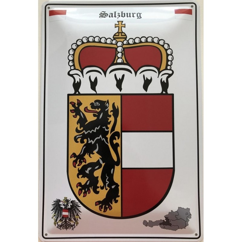Österreich Salzburg Wappen - Blechschild 30 x 20 cm
