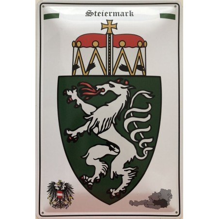 Österreich Steiermark Wappen - Blechschild 30 x 20 cm