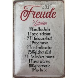 Rezept Freude - Blechschild...