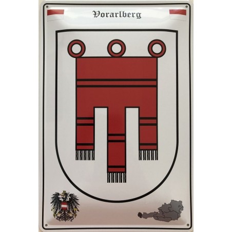 Österreich Vorarlberg Wappen - Blechschild 30 x 20 cm