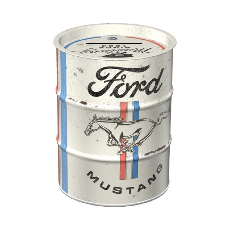 Ford Mustang Spardose im Ölfass Design