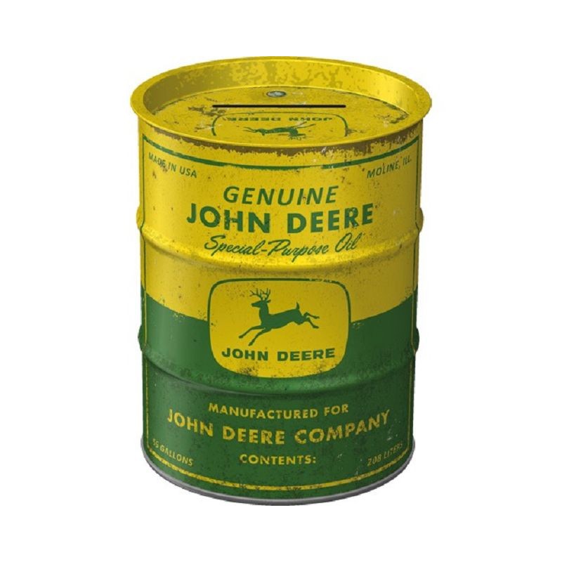John Deere Genuine Premium Oil - Spardose im Ölfass Design