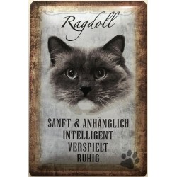 Ragdoll Katze - Blechschild...