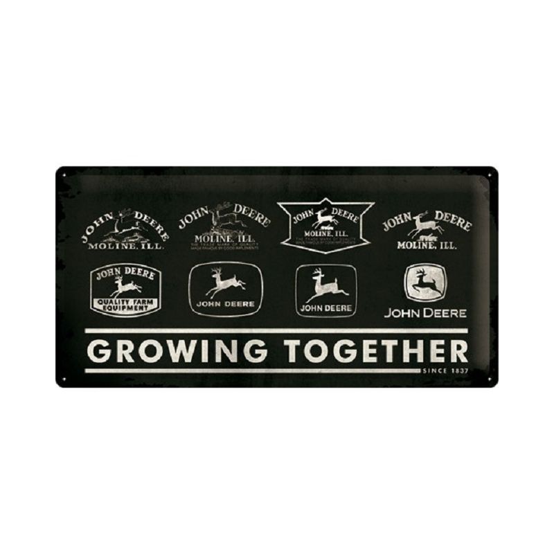 John Deere Growing Together since 1837 - Blechschild 25 x 50 cm