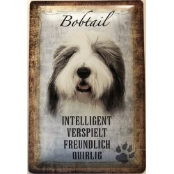 Bobtail Hund - Blechschild...