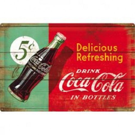 Coca Cola - Delicious Refreshing - Blechschild 60 x 40 cm