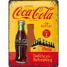 Coca Cola in Bottles - Delicious Refreshing - Blechschild 40 x 30 cm