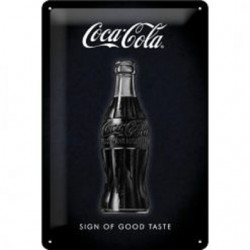 Coca Cola - Sign of Good Taste - Black Logo - Blechschild 40 x 30 cm