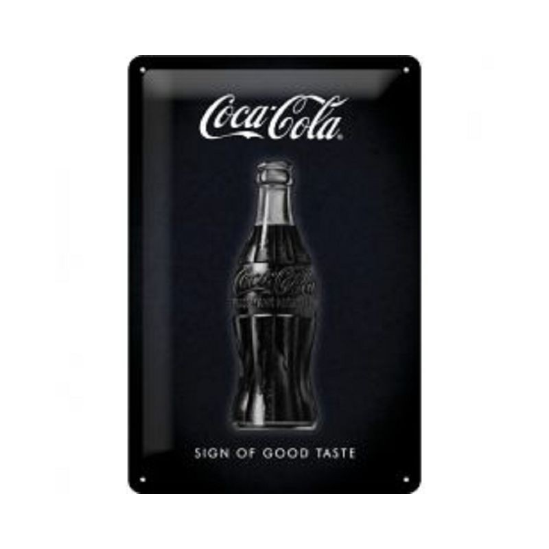 Coca Cola - Sign of Good Taste - Black Logo - Blechschild 40 x 30 cm