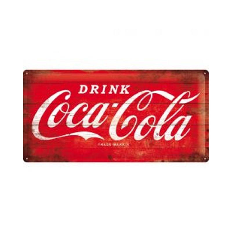 Coca Cola - Red Label - Blechschild 25 x 50 cm