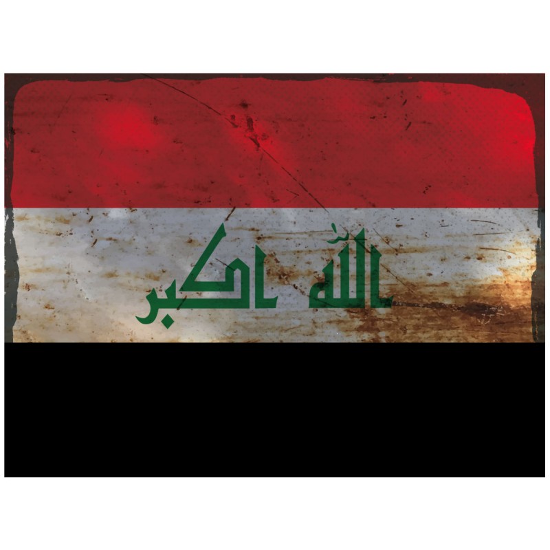 National Flagge im Vintage Design Irak Flag of Iraq - Blechschild 30 x 20 cm