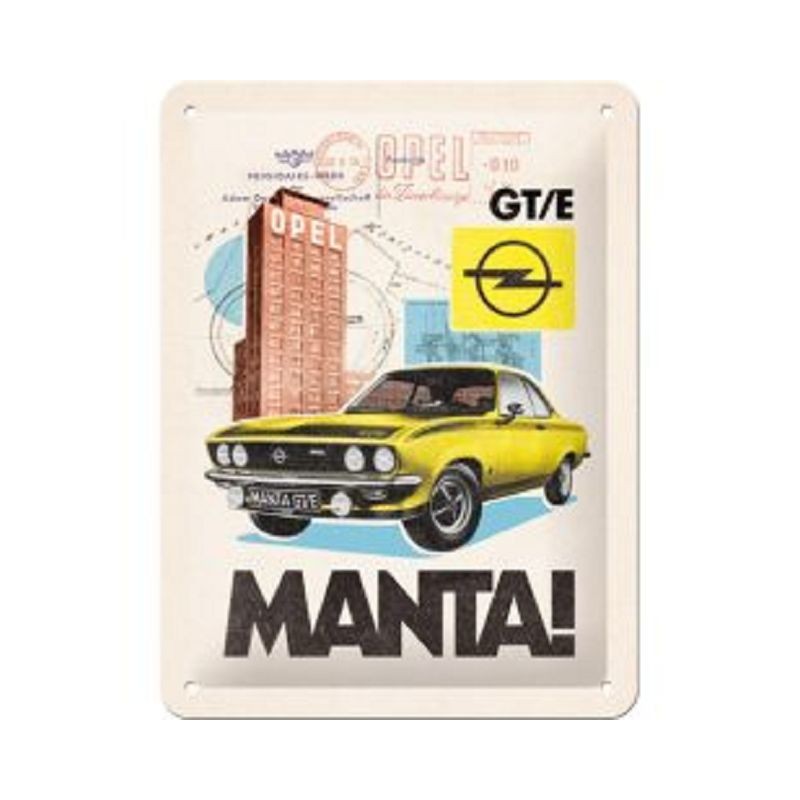 Opel Manta GT/E - Blechschild 20 x 15 cm