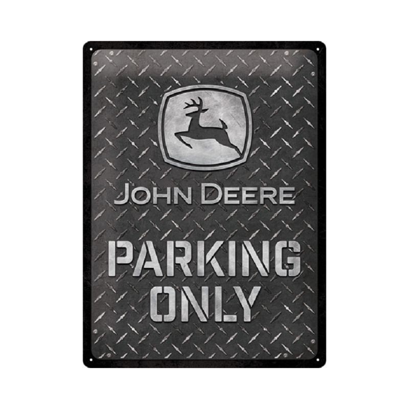 John Deere - Silver Parking Only - Blechschild 40 x 30 cm