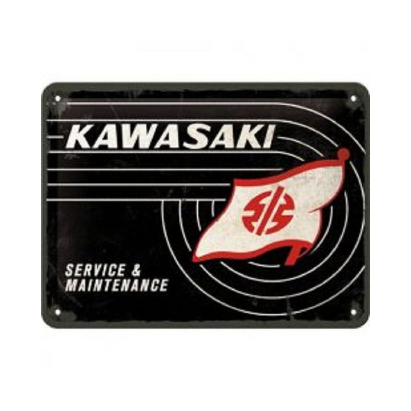 Kawasaki Service & Maintenance - Blechschild 20 x 15 cm
