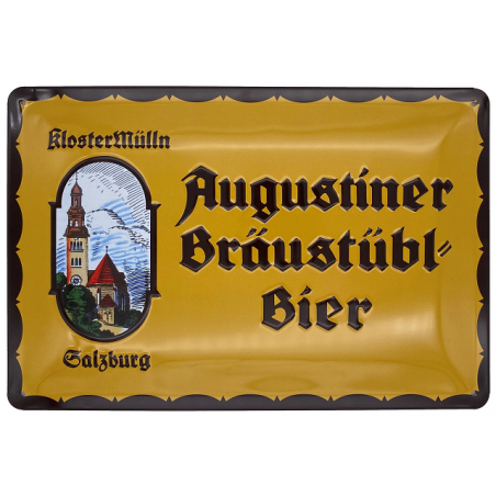 Augustiner Bräustübl Bier - Kloster Mülln Salzburg - Blechschild 30 x 20 cm