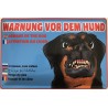 Warnschild: Warnung vor dem Hund in 7 Sprachen ! - Blechschild 30 x 20 cm