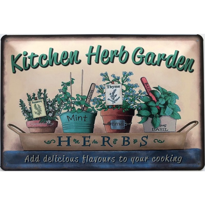 Kitchen Herb Garden - Blechschild 30 x 20 cm