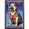 Englischer Bulldogge mit Zigarre - Blechschild 30 x 20 cm