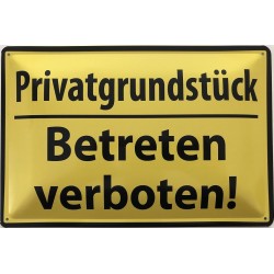 Privatgrundstück Schild Betreten verboten Unbefugte Zutritt Warnschild 15x30 cm 