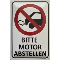Warnschild: Bitte Motor...